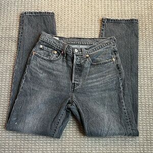 Levi’s Button Up 501 Gray Black Denim Jeans